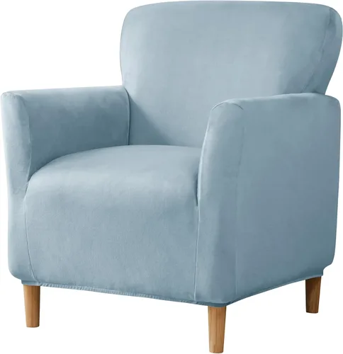 Fundas Elásticas para Sillas Fundas para Sillones de Banquete Fundas de Sillón de Terciopelo Lujoso Fundas de Sofá Sillón Fundas para Sillas Azul
