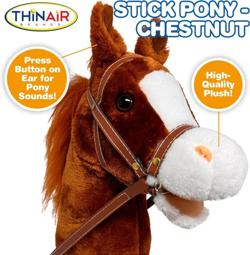 Miniatura 2 de Barra para Montar Caballo Nature Bound Barras de Caballo de Pasatiempo de Peluche Hechas a Mano Cabeza Cosida a Mano, Barra de Madera Resistente