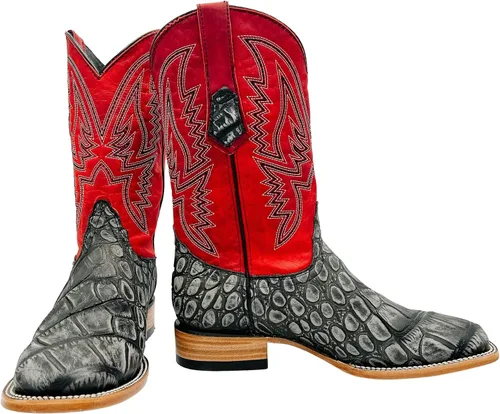 Miniatura 2 de Vaccari Levi - Botas vaqueras occidentales de cuero con estampado de cocodrilo genuino