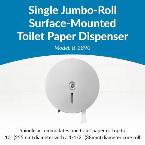 Miniatura 2 de Despachador de papel higiénico de acero inoxidable, 10,625 de ancho x 10,625 de alto x 4,5 de diámetro., Acero inoxidable, 1