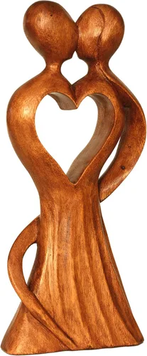 Miniatura 3 de G6 Collection Estatua de escultura abstracta de madera de 12 pulgadas hecha a mano – Love of My Life – Arte de regalo decorativo para decoración