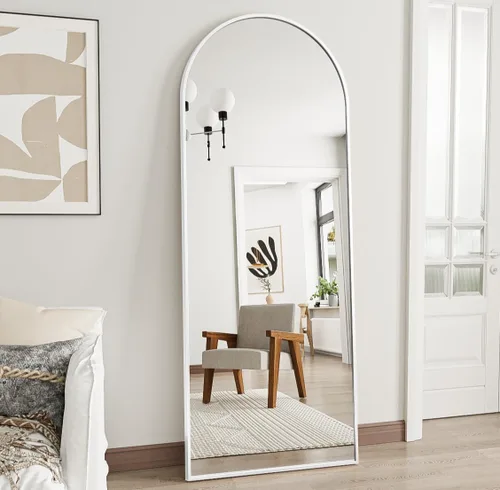 Miniatura 29 de Prywot Espejo arqueado de cuerpo completo, 70"x26" Espejo de pie independiente, Espejos modernos de cuerpo completo con soporte, Espejos de pared