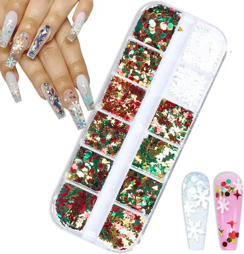 Miniatura 10 de Lentejuelas de uñas de mariposa 3D de 12 colores, mariposas luminosas, diseño de arte de uñas, mariposas holográficas con forma de copos