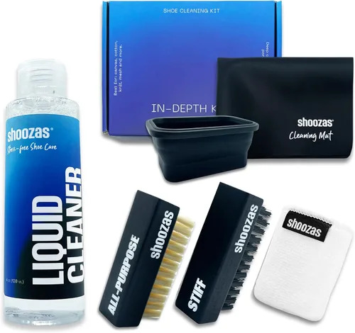 Shoozas Kit de limpieza de zapatos: sin desorden, potentes y delicados, secado rápido, no tóxico, seguro en todos los materiales.