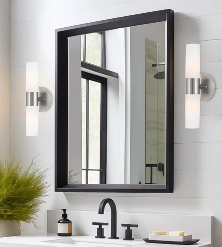 Miniatura 5 de Kira Home Duo - Aplique de pared moderno de 14 pulgadas con pantallas de vidrio esmerilado, para baño/tocador, acabado de níquel cepillado