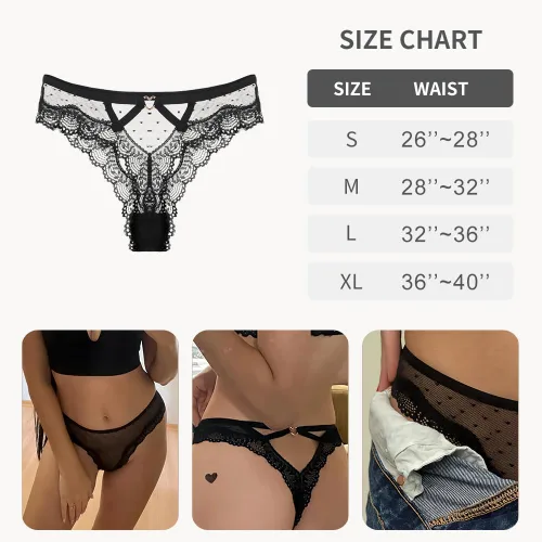 Miniatura 6 de Women's Lace Thongs T Back Sexy Lingerie Underwear Mesh Panties Bridal Floral Hollowed Tangas