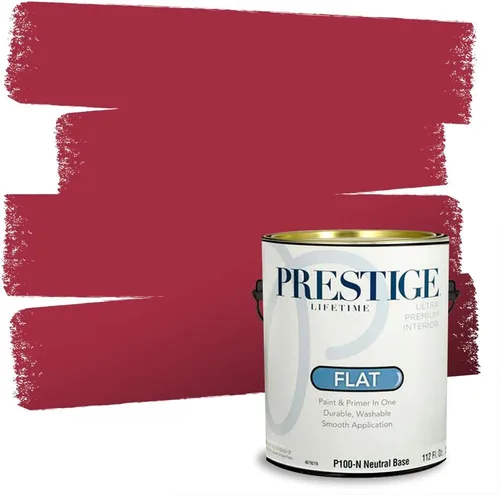 Miniatura 68 de Prestige Paints E100-T-SW6591 Pintura exterior e imprimación en uno, 1 galón, plano, combinación comparable de Sherwin Williams Amaryllis, 1 galón