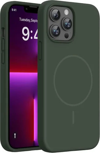 Miniatura 175 de Miracase Funda diseñada para iPhone 13, con protector de pantalla de vidrio templado, forro de microfibra suave antiarañazos, funda de goma