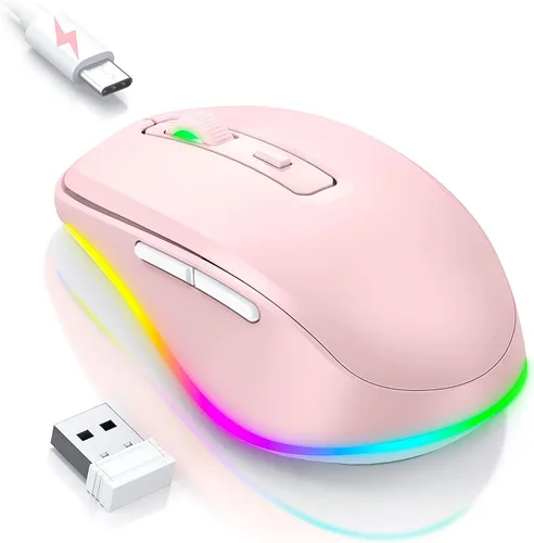 Miniatura 16 de PEIOUS Ratón Inalámbrico Jiggler - Ratones Inalámbricos LED con Mover de Ratón Integrado, Ratón Móvil Recargable para Laptop con Movimiento Azul