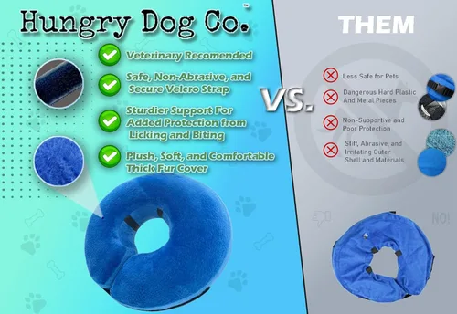 Miniatura 2 de Collar inflable de alta calidad para perros y gatos - Ayuda en la recuperación de mascotas - Cómodo y seguro para tu mascota – Collar E suave – Azul