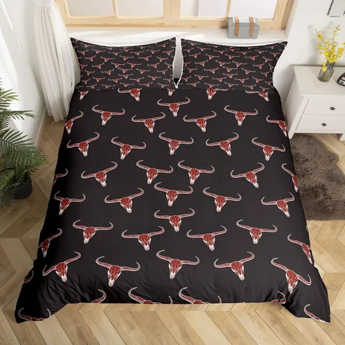 Miniatura 35 de Funda de edredón rústica tamaño Queen, juego de ropa de cama retro para cabaña de cabaña, oso de caza, ciervo, hojas de arce, funda de edredón