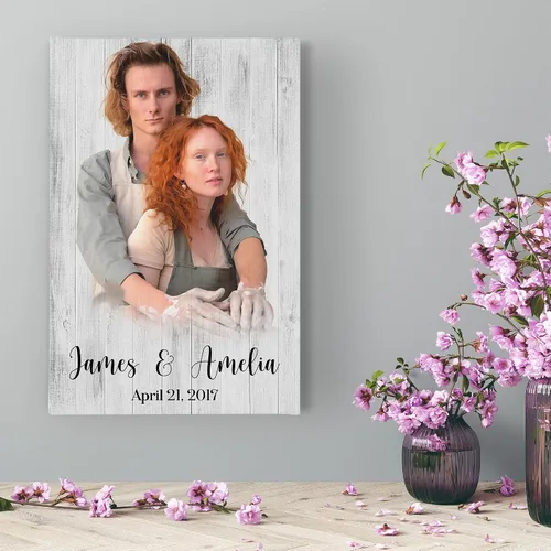 Miniatura 6 de Awesometik Regalos de boda personalizados para parejas, pintura en madera, retrato de boda, regalo de despedida de soltera, regalo de foto