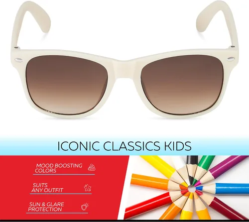 Miniatura 40 de Retro Rewind Lentes de sol para niños y niñas de 3 a 12 años, inastillables, UV400, lentes de sol para niños pequeños