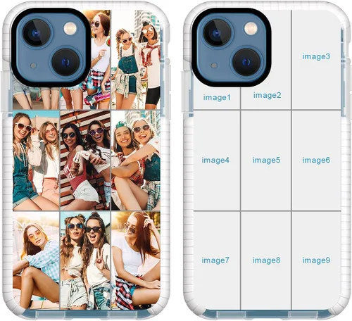 Miniatura 17 de Funda de teléfono personalizada para iPhone 13 Mini, funda personalizada de fotos de collage de múltiples imágenes, resistente a los arañazos, a