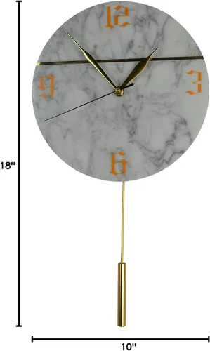 Miniatura 4 de Three Star Reloj de pared de péndulo de mármol moderno