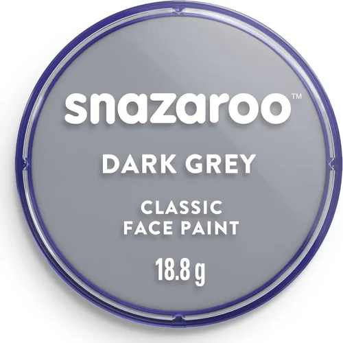Snazaroo - Pintura clásica para rostro y cuerpo, frasco de 0.66 oz (18.8 g), gris oscuro