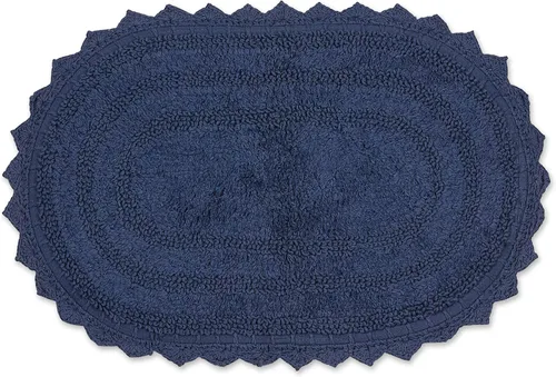 Miniatura 20 de DII Crochet Collection - Tapete de baño reversible, redondo, 27.5 pulgadas de diámetro, color azul camafeo Azul Cameo