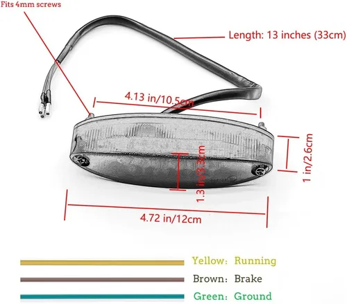 Miniatura 2 de kucehiup Luz trasera LED para motocicleta, luz de freno universal para ATV