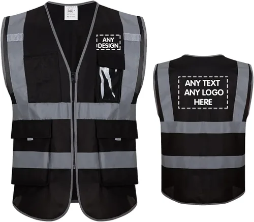 Miniatura 8 de Chaleco de seguridad personalizado con logotipo personalizado Ansi Clase 2 bolsillos Chaleco reflectante de alta visibilidad para hombres y mujeres