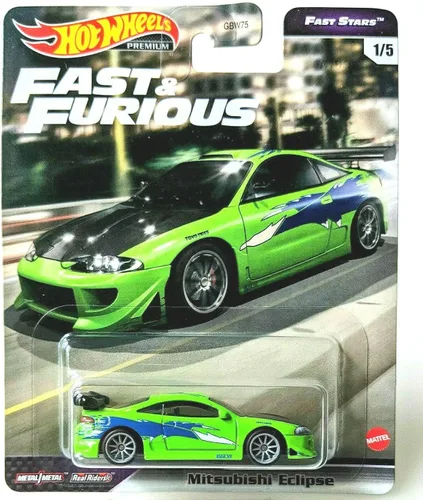 DieCast Hotwheels Mitsubishi Eclipse - 2021 Rápido y Furioso Estrellas Rápidas 1/5 [Verde] Escala 1:64 Premium