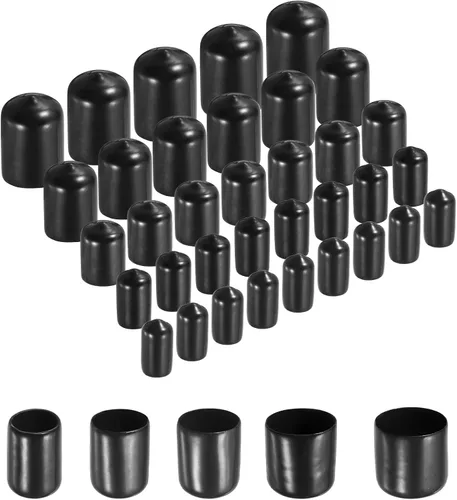 Miniatura 23 de uxcell 100 tapas redondas de goma para extremos de goma, tapas protectoras de rosca de tornillo de 1/2 pulgadas, 5/8 pulgadas, 3/4 pulgadas, 7/8