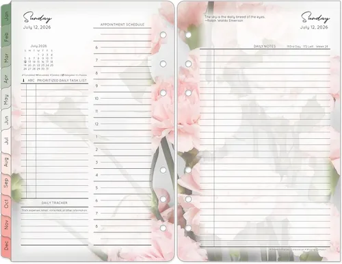 Miniatura 8 de FranklinCovey - Recambio de planificador Blooms Dos páginas por día - encuadernado en anillo (compacto, abril de 2026 - marzo de 2027)