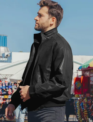 Miniatura 4 de FLAVOR Chaqueta casual bomber de cuero real para hombre