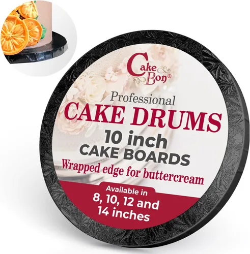 Miniatura 24 de Cakebon Tablas redondas para tartas – Tambores resistentes de 1/2 pulgada de grosor – Base profesional de 8 pulgadas para bordes totalmente