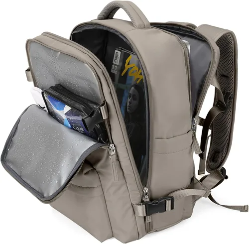 Miniatura 34 de WONHOX - Mochila grande, aprobada para vuelo, unisex, para viajes, trabajo, negocios o laptop, a1-Negro, Medium