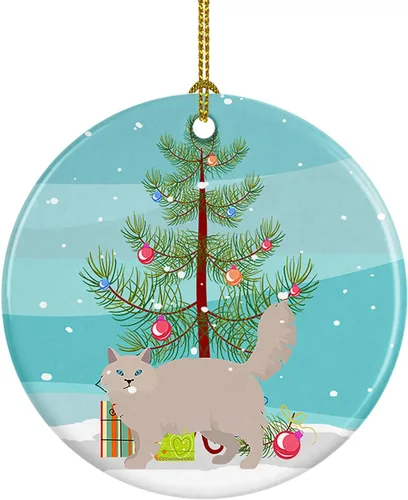Miniatura 119 de Caroline's Treasures Adorno de cerámica con texto en inglés "Merry Christmas" para colgar en el árbol de Navidad, decoración para el hogar, Navidad