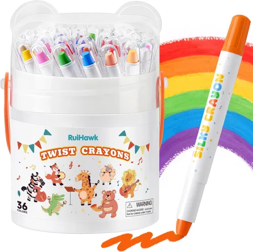 Miniatura 10 de Crayones sedosos, 12 colores de crayones para bebés de 1 a 3 años y niños de 4 a 8 años, fácil agarre con 150 páginas PDF y pincel, suministros