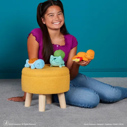 Miniatura 2 de Pokémon 5" Squirtle, Charmander, Bulbasaur durmientes, paquete de 3 peluches - Licencia oficial - Auténtico set de figuras de juguetes de peluche