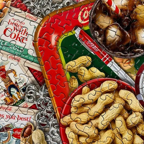 Miniatura 4 de Springbok Coca-Cola Collector's Table - Rompecabezas de 500 piezas para adultos, piezas de corte único, fabricado en Estados Unidos