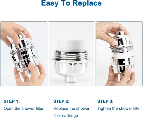Miniatura 7 de NearMoon Cartucho de repuesto universal de 15 etapas de alto rendimiento con VC, reduce el agua dura, impurezas de metales pesados, mejora la piel