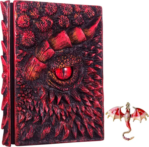 Miniatura 38 de Diario 3D en relieve de ojo de dragón en relieve, cuaderno grabado de resina, cuaderno Dnd para los amantes de los dragones, papel en blanco, bloc