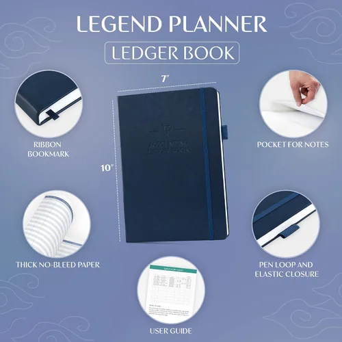 Miniatura 2 de Libro de Registro de Contabilidad Legend – Libro de Registro de Contabilidad de Tapa Dura para Pequeñas Empresas y Uso Personal – Libro Columnar