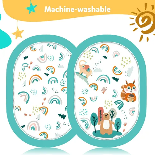 Miniatura 7 de Ibabejoy - Gimnasio de juego para bebés, gimnasio de juego basado en escenarios con 2 fundas lavables a máquina para recién nacidos a niños, tapete
