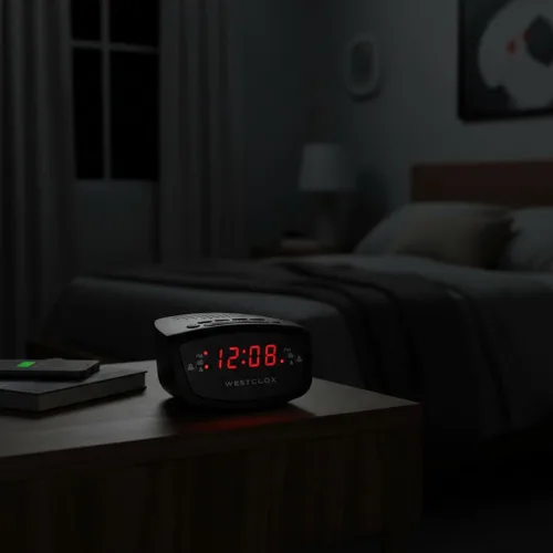 Miniatura 7 de Westclox Radio despertador dual de 0.6 pulgadas, pantalla LED roja, radio FM con 20 preajustes, brillo ajustable, repetición y batería de respaldo