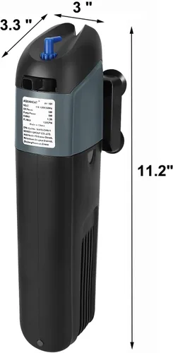 Miniatura 9 de AQUANEAT Filtro de acuario 5W Bombilla UV Green Water Killer Filtro de bomba sumergible 132 GPH para tanque de peces de 75 galones
