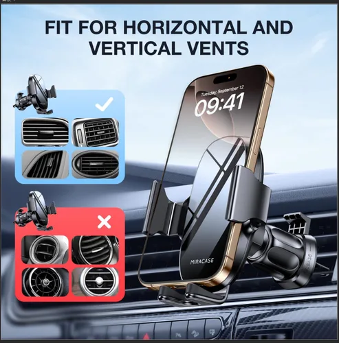 Miniatura 5 de Miracase Soporte Universal para Teléfono Actualizado de 2ª Generación para tu Automóvil, Soporte de Teléfono para Ventilación de Aire Manos Libres
