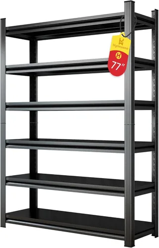 Miniatura 16 de Estantes de almacenamiento resistentes, estantería de metal de 5 niveles, estantes de acero ajustables, estantería de metal industrial, para taller