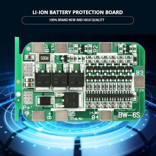 Miniatura 6 de Tablero de batería de 6S 15A 22V 24V Tablero de carga de batería de litio Módulo de cargador de placa de célula de PCB para célula de iones de litio