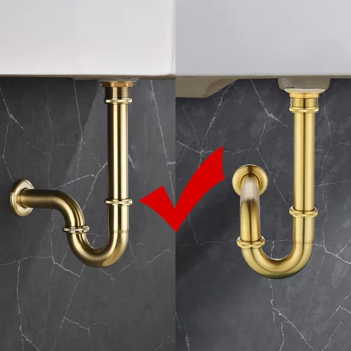Miniatura 7 de Trampa P para botella de lavabo de baño, en forma de U de latón de 1-1/4 pulgadas, drenaje de entrada deslizante de 1-1/4 pulgadas, kit de trampa