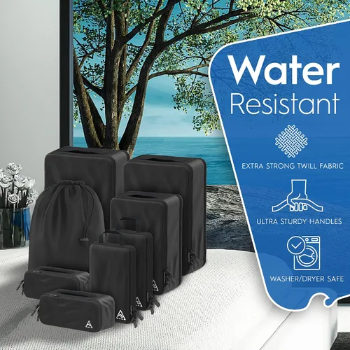 Miniatura 5 de Cubos de embalaje de compresión de lujo de 8 piezas para viajes, maximiza el espacio en el equipaje con diseño HybridMax de doble capacidad, bolsas