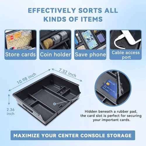 Miniatura 8 de EDBETOS Bandeja Organizadora de Consola Central Compatible con Accesorios Chevy Silverado/GMC Sierra 1500 2014-2018 2015-2019 Silverado/Sierra