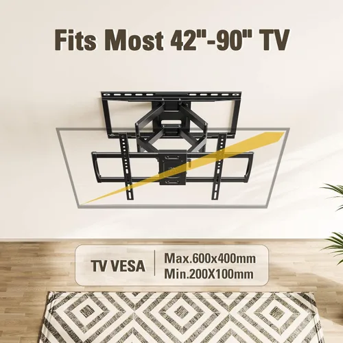 Miniatura 3 de Soporte de montaje para la pared se adapta a 16, 18, 24 pulgadas de madera espaciado con movimiento completo del brazo articulado para la mayoría