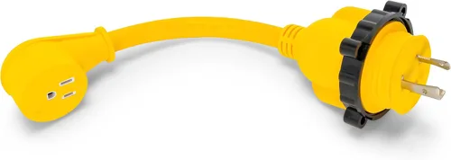 Miniatura 4 de Camco PowerGrip - Adaptador eléctrico de 12 pulgadas, extremo de bloqueo macho de 30 amperios a extremo estándar hembra de 15 amperios (55616)