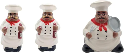 Miniatura 4 de ACK Viva Collection - Juego de sal y pimienta de cerámica pintada a mano con lunares rojos, recargable, 3-1/2 pulgadas de alto, decoración de cocina