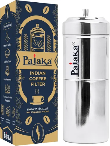 Miniatura 8 de PAJAKA Cafetera de Filtro del Sur de la India, taza de 2 a 4 tazas, Madras Kaapi Kappi, preparador de decocción por goteo, de acero inoxidable
