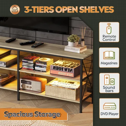 Miniatura 8 de WLIVE Soporte de TV para TV de 32 pulgadas, centro de entretenimiento de TV pequeño con gabinete de almacenamiento, soportes de TV industriales